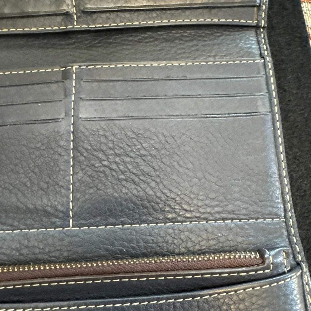 CH Carolina Herrera Leather Trifold  Wallet with Removable Coin Purse Continenta